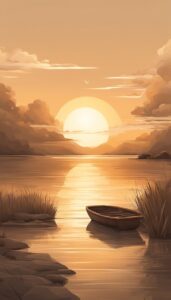 beige and brown sunset aesthetic background wallpaper illustration 3