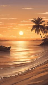 beige and brown sunset aesthetic background wallpaper illustration 4