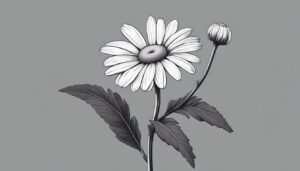 black and white monochrome daisy flower aesthetic background illustration 1