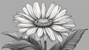black and white monochrome daisy flower aesthetic background illustration 2