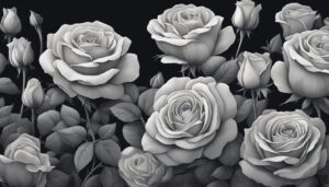 black and white monochrome roses aesthetic background illustration 1