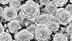 black and white monochrome roses aesthetic background illustration 2
