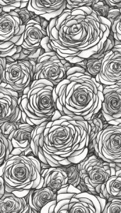 black and white monochrome roses aesthetic background illustration 4