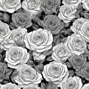 black and white monochrome roses aesthetic background illustration 5