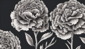 black dark carnation flowers aesthetic background illustration 1
