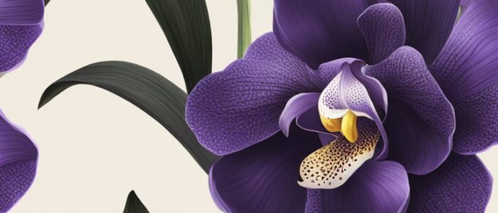 black dark orchid flower aesthetic illustration background 3