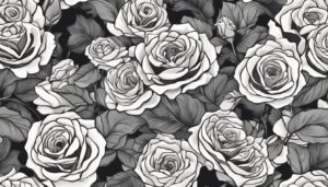 black dark roses aesthetic background illustration 1