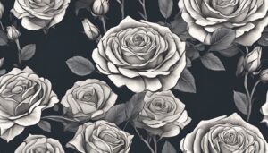 black dark roses aesthetic background illustration 2