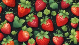 black dark strawberry pattern background aesthetic illustration 1