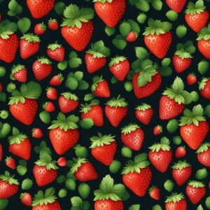 black dark strawberry pattern background aesthetic illustration 2