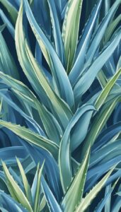 blue aloe vera plants aesthetic illustration background 3