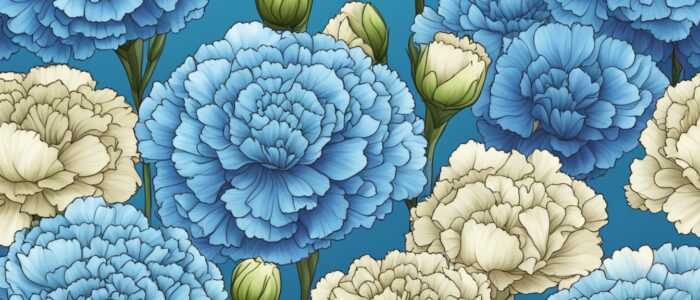 blue carnation flowers aesthetic background illustration 1