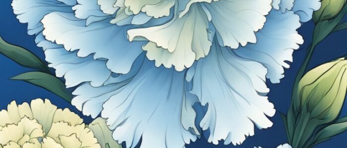 blue carnation flowers aesthetic background illustration 2