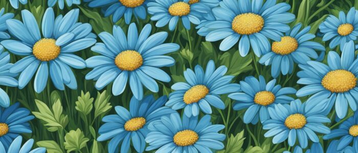 blue daisy flower aesthetic background illustration 1