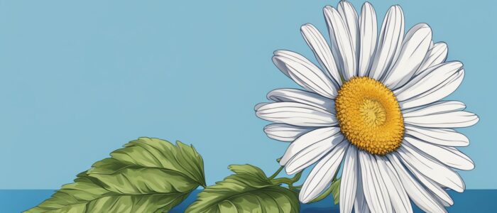 blue daisy flower aesthetic background illustration 2