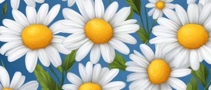blue daisy flower aesthetic background illustration 3
