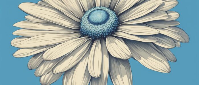 blue daisy flower aesthetic background illustration 5