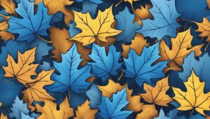 blue maple leaf aesthetic background illustration wallpaper 1