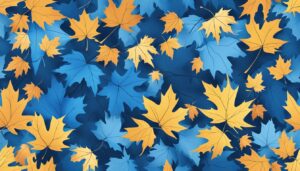 blue maple leaf aesthetic background illustration wallpaper 2