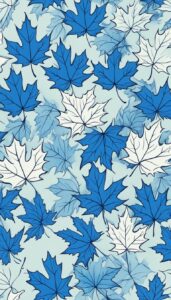 blue maple leaf aesthetic background illustration wallpaper 3