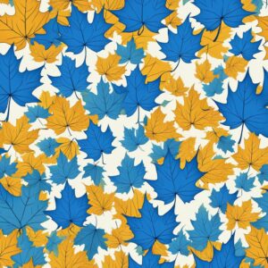 blue maple leaf aesthetic background illustration wallpaper 6