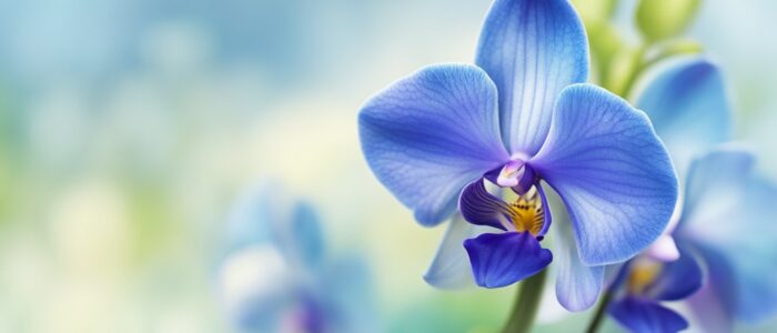 blue orchid flower aesthetic illustration background 2
