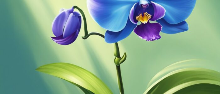 blue orchid flower aesthetic illustration background 8