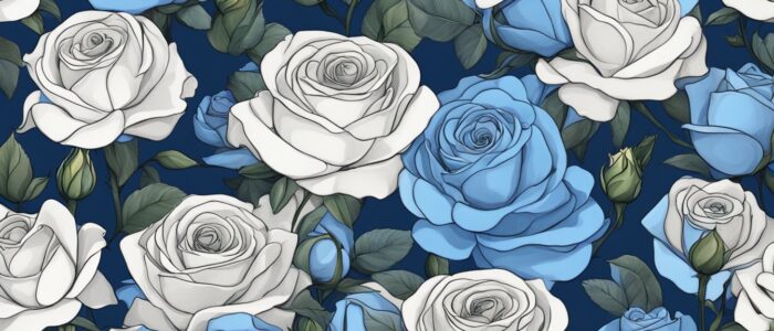 blue roses aesthetic background illustration 1