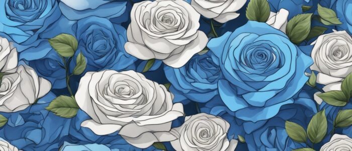 blue roses aesthetic background illustration 2