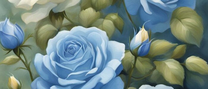 blue roses aesthetic background illustration 3
