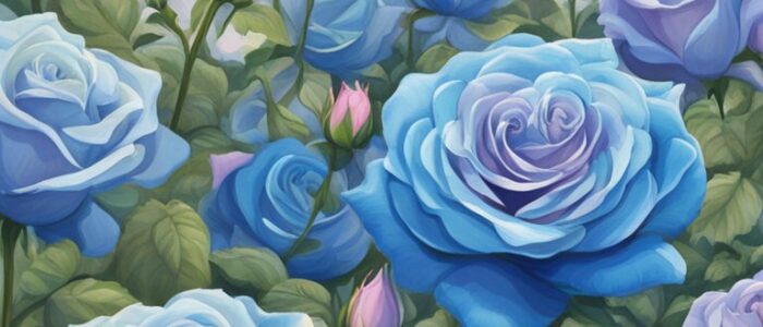 blue roses aesthetic background illustration 4