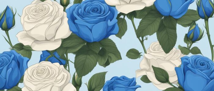 blue roses aesthetic background illustration 5