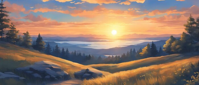 blue sunset aesthetic background wallpaper illustration 1