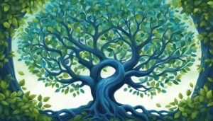 blue tree of life aesthetic background illustration 1