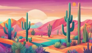 boho bohemian cactus aesthetic illustration background 1