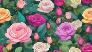 boho bohemian roses aesthetic background illustration 1