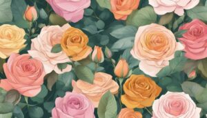 boho bohemian roses aesthetic background illustration 2