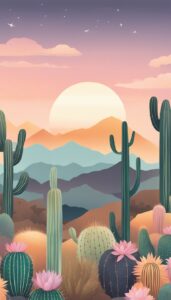 boho sunset aesthetic background wallpaper illustration 1