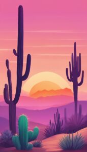 boho sunset aesthetic background wallpaper illustration 2