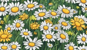 cartoon style daisy flower aesthetic background illustration 2