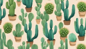 colorful cactus aesthetic illustration background 2