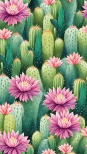 colorful cactus aesthetic illustration background 4