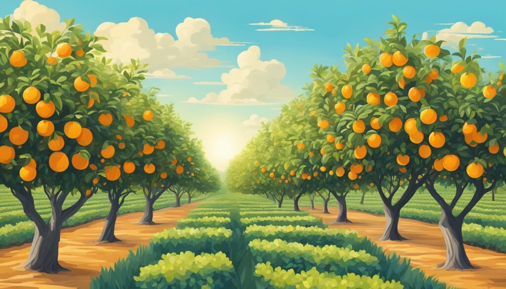 50+ Orange Fruit Tree Garden Illustration Backgrounds (Free, High-Res ...