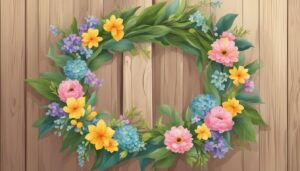 colorful spring floral wreath illustration 1