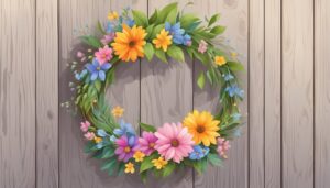 colorful spring floral wreath illustration 4