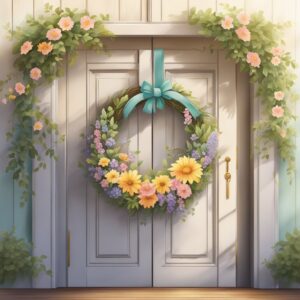 colorful spring floral wreath illustration 6