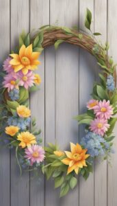 colorful spring floral wreath illustration 9