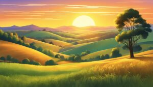 country sunset aesthetic background wallpaper illustration 1