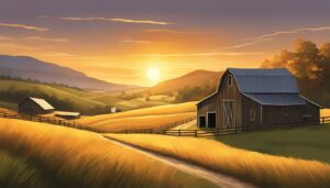 country sunset aesthetic background wallpaper illustration 2