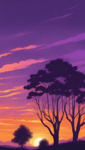 dark sunset aesthetic background wallpaper illustration 4